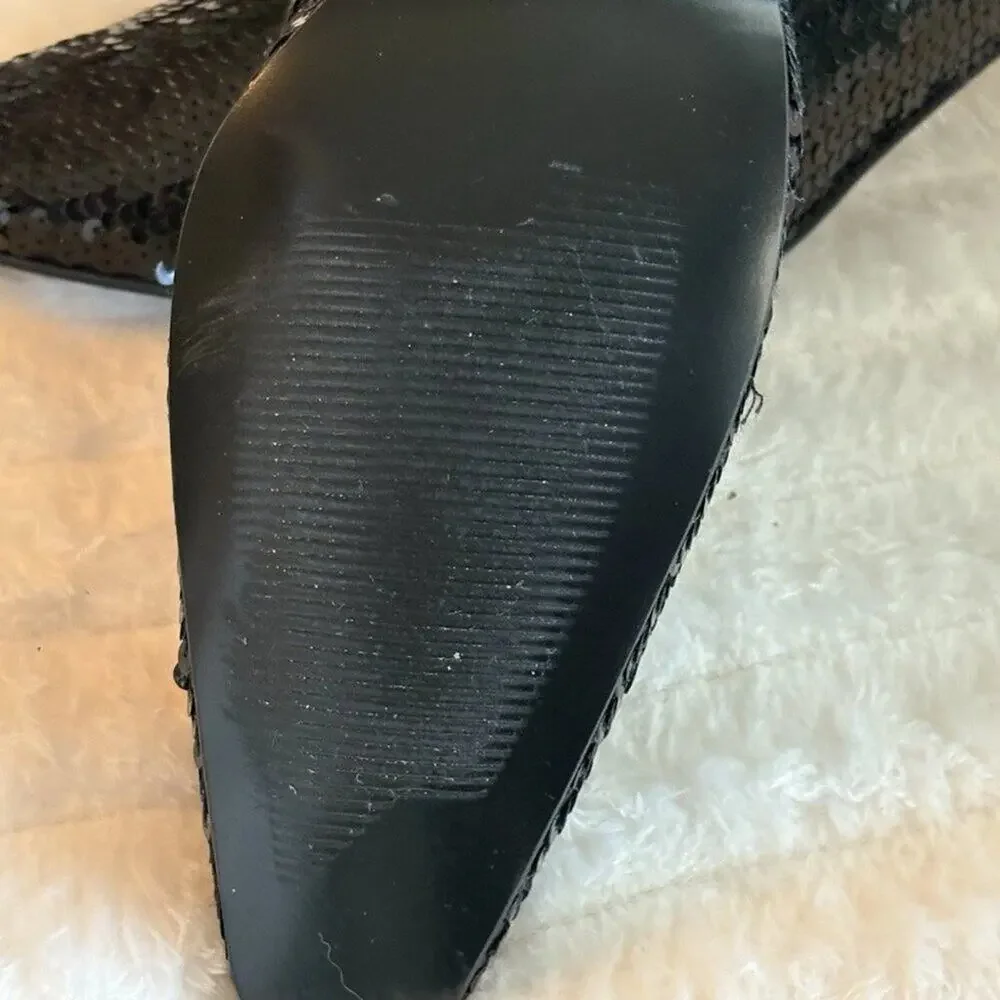 Valerie Stevens Shoes Heels Black Sequins Size 6.5 Women's Ombre